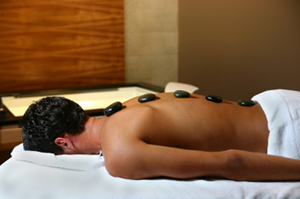 man on massage table